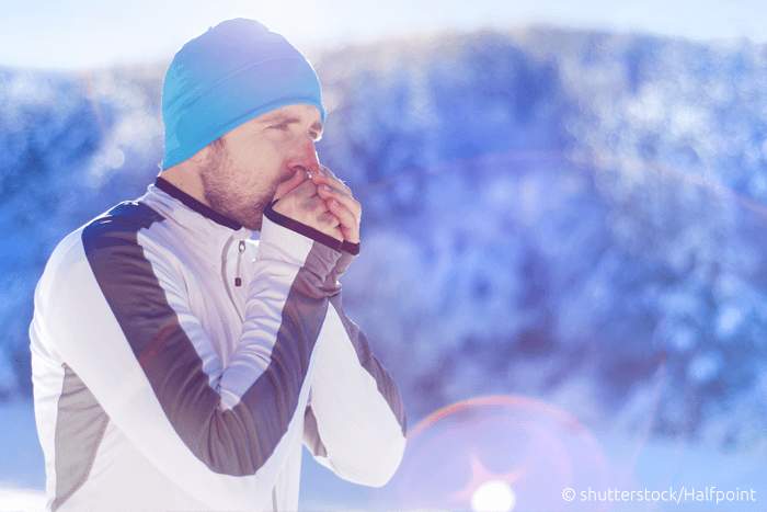 Atmen beim Wintersport